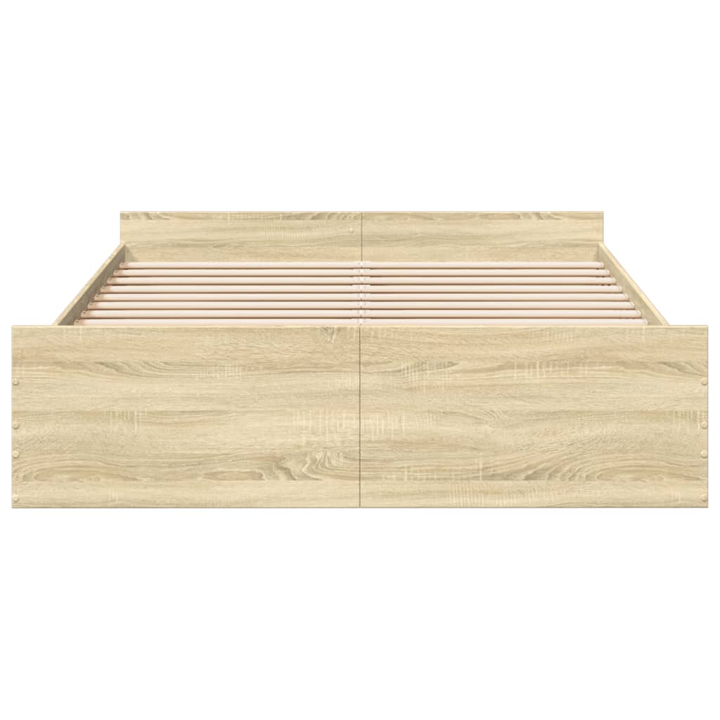Sengeramme med skuffer sonoma eik 150x200 cm konstruert tre