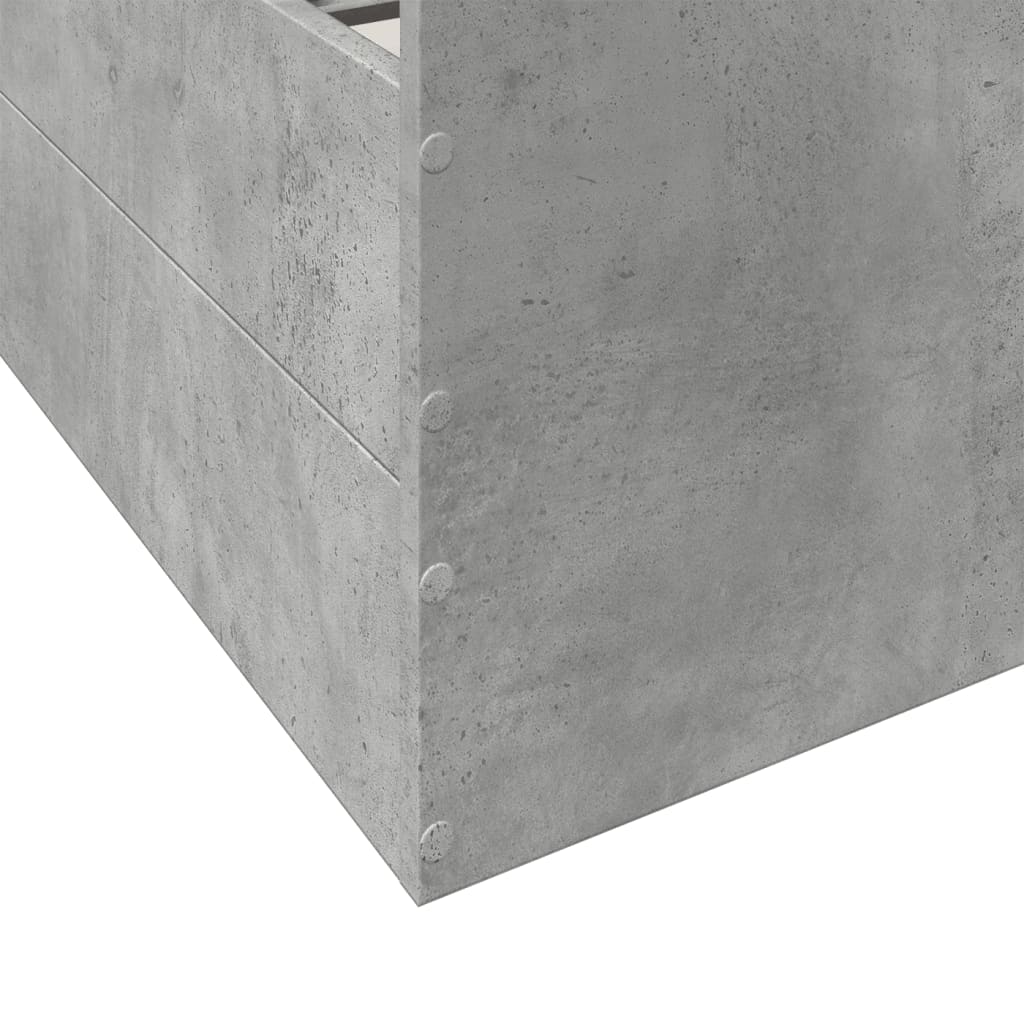 Sengeramme med skuffer betonggrå 140x200 cm konstruert tre
