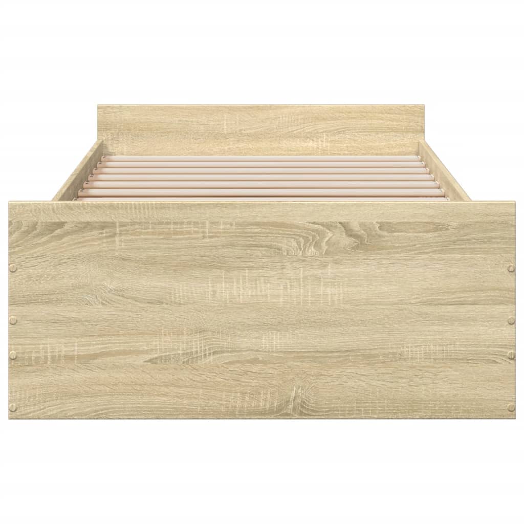 Sengeramme med skuffer sonoma eik 75x190 cm konstruert tre
