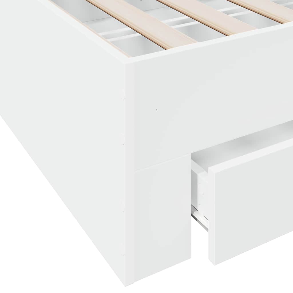Sengeramme med skuffer hvit 100x200 cm konstruert tre vidaXL