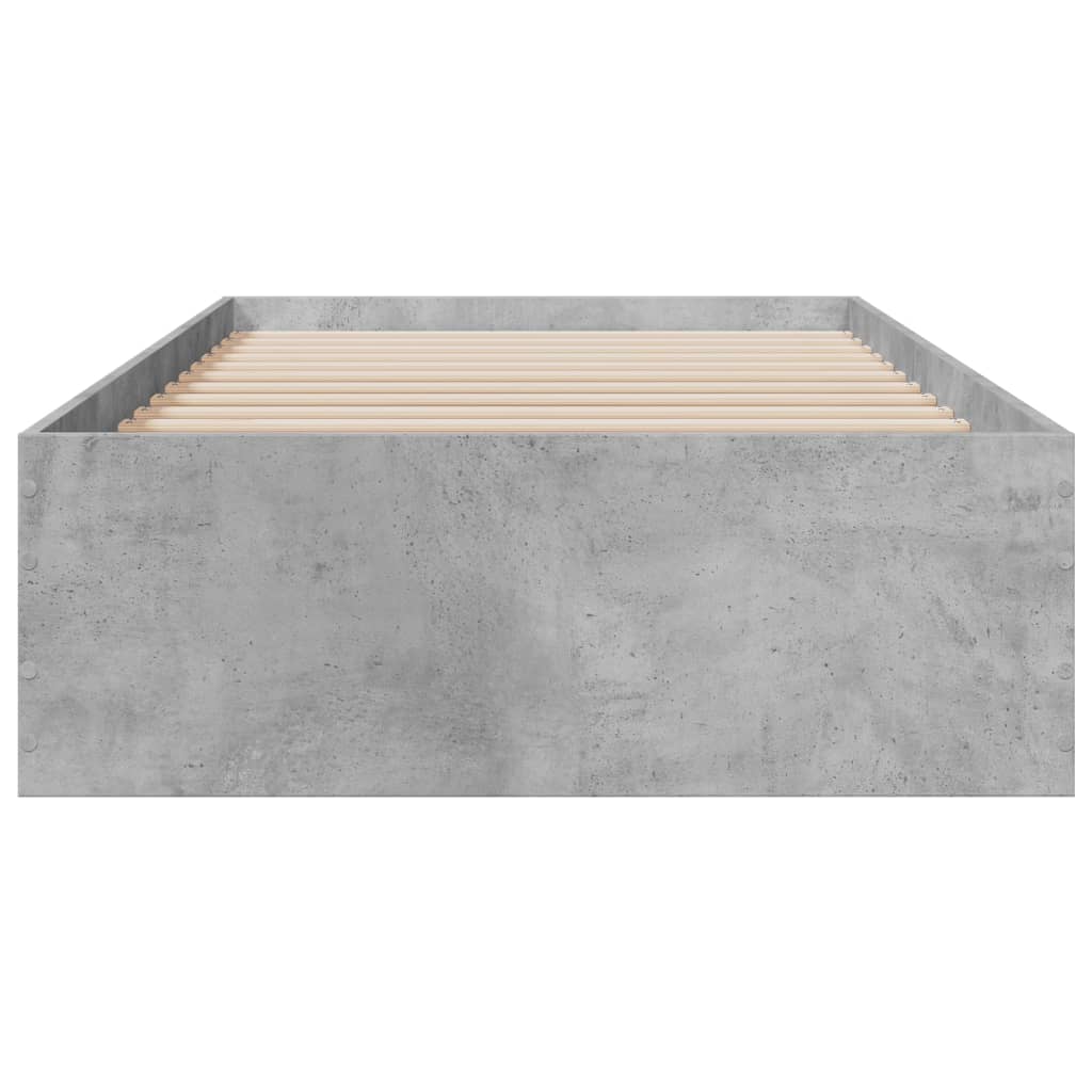 Sengeramme med skuffer betonggrå 90x200 cm konstruert tre