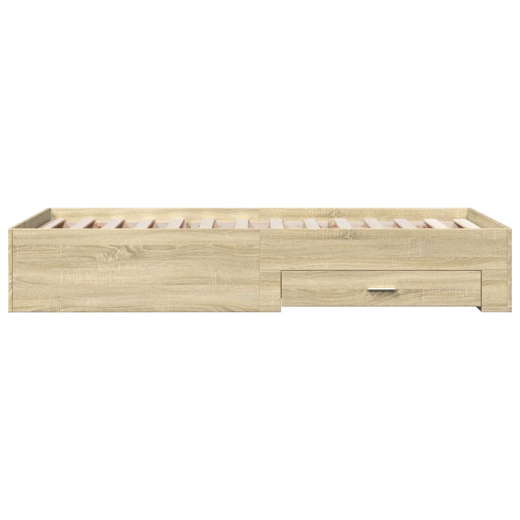 Sengeramme med skuffer sonoma eik 75x190 cm konstruert tre