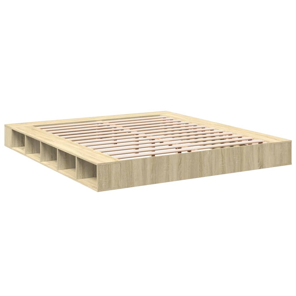 Sengeramme sonoma eik 200x200 cm konstruert tre