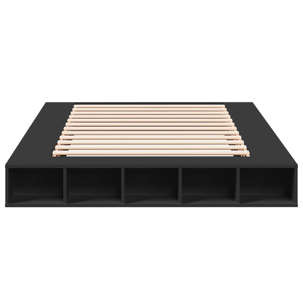 Sengeramme svart 160x200 cm konstruert tre