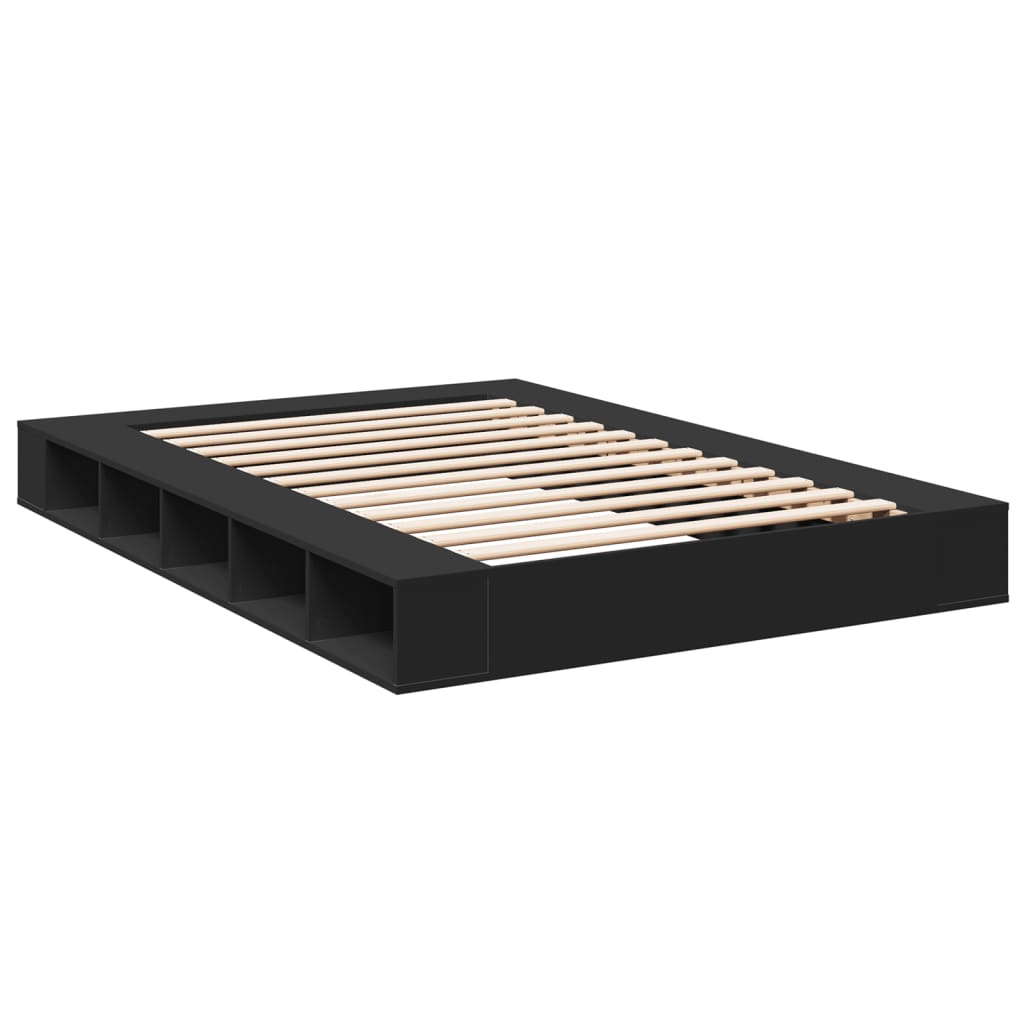 Sengeramme svart 160x200 cm konstruert tre