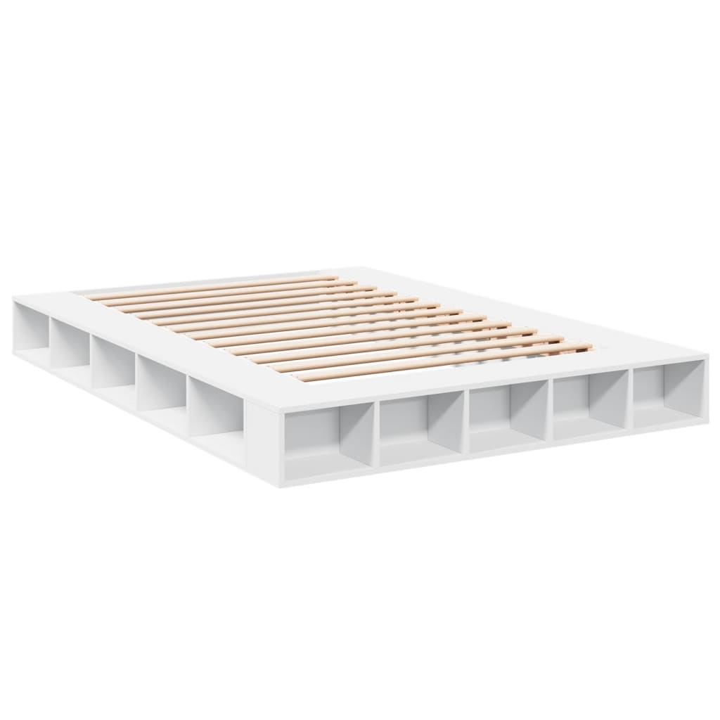 Sengeramme hvit 140x200 cm konstruert tre