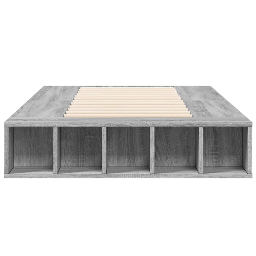 Sengeramme grå sonoma 100x200 cm konstruert tre