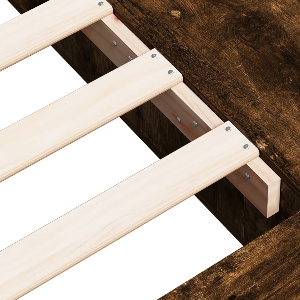 Sengeramme røkt eik 90x200 cm konstruert tre