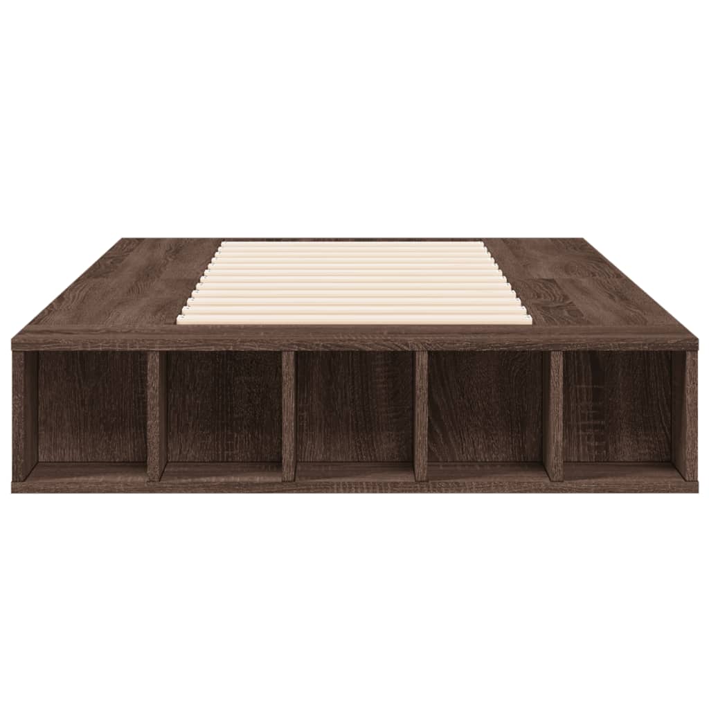 Sengeramme brun eik 90x200 cm konstruert tre