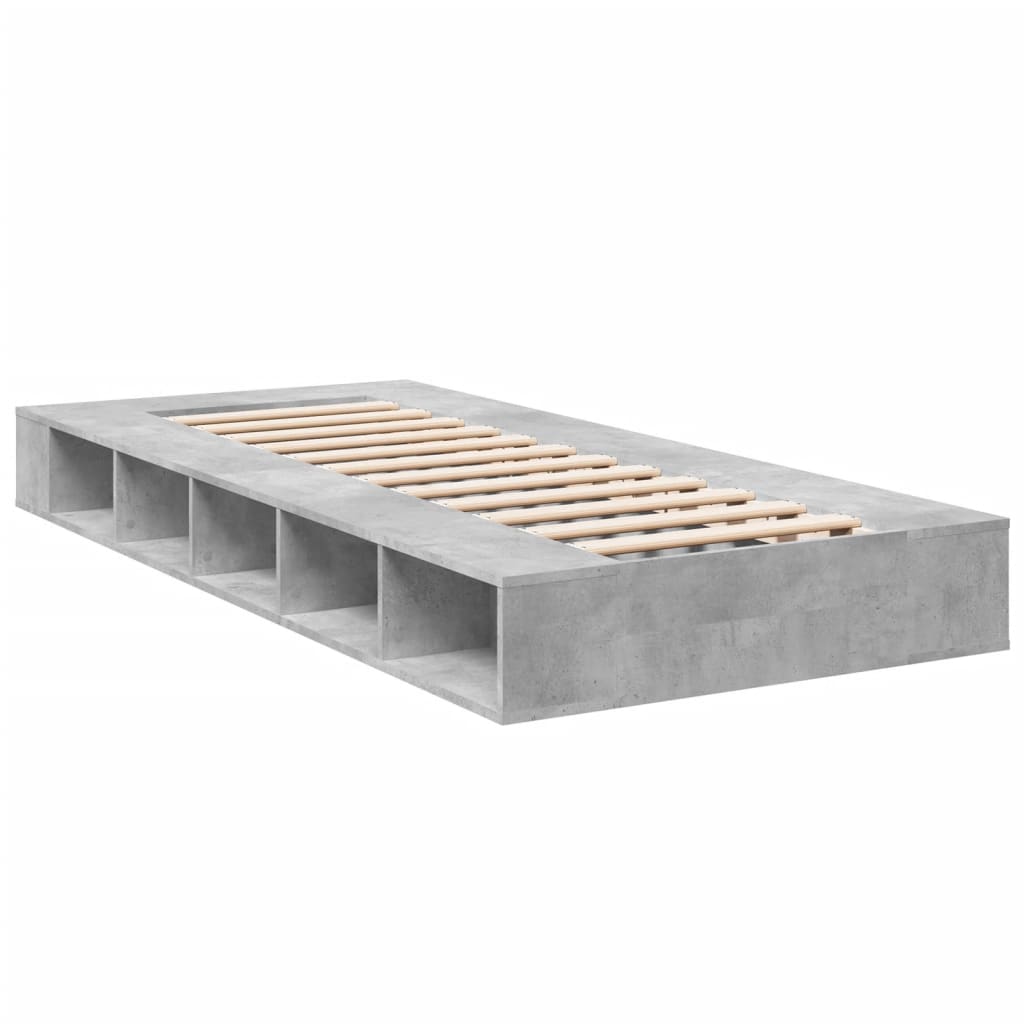 Sengeramme betonggrå 75x190 cm konstruert tre