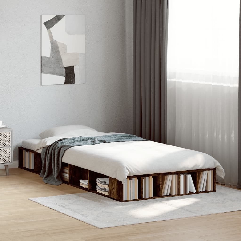 Sengeramme røkt eik 75x190 cm konstruert tre