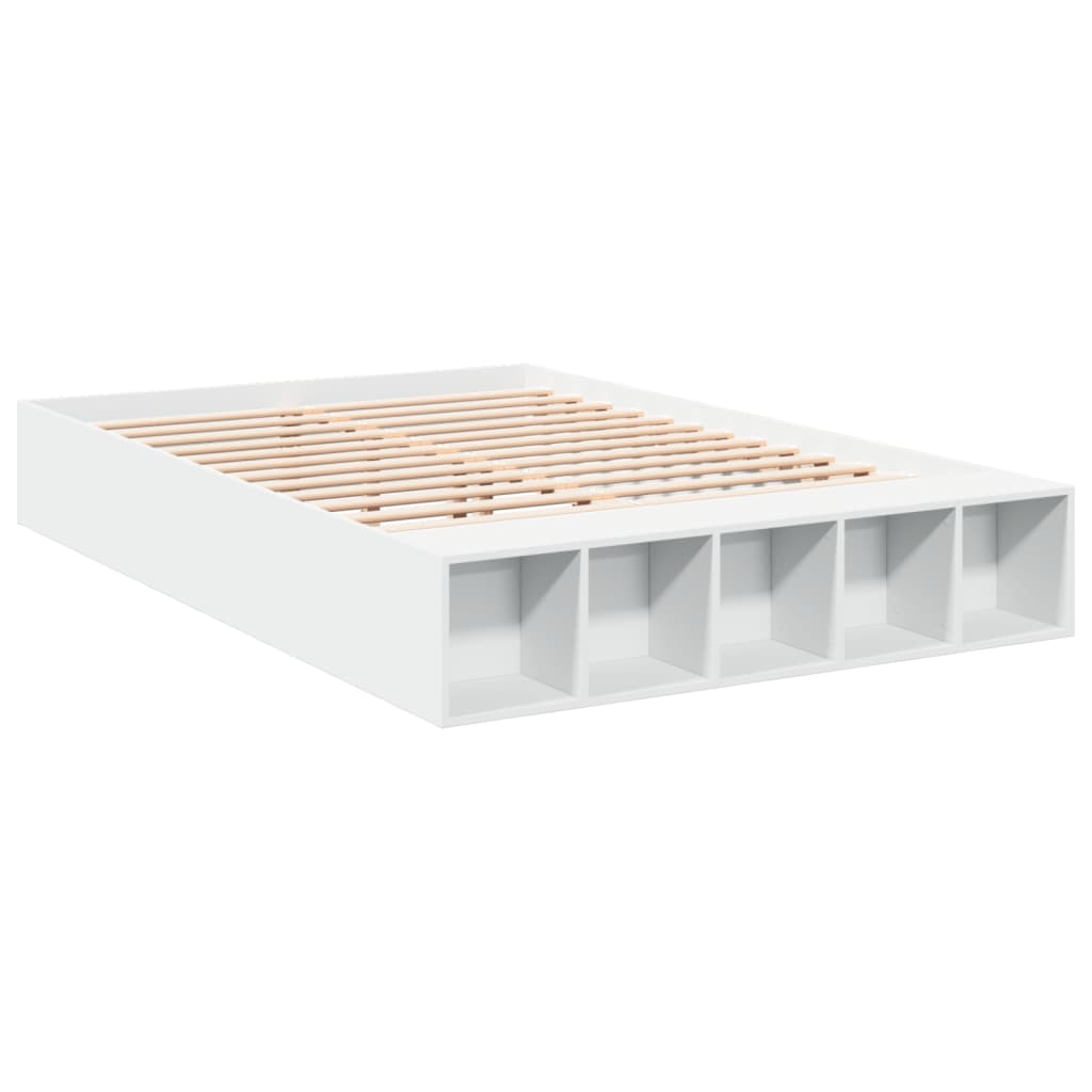 Sengeramme hvit 150x200 cm konstruert tre