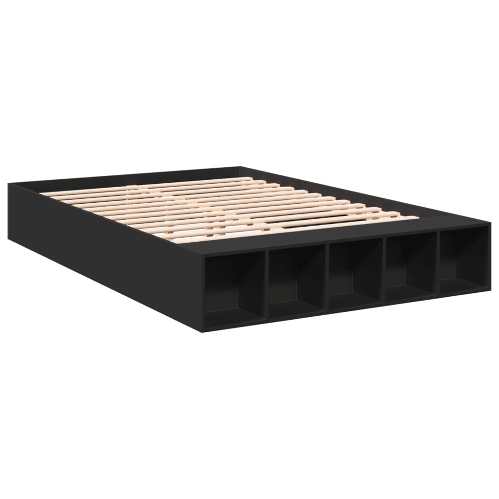 Sengeramme svart 150x200 cm konstruert tre