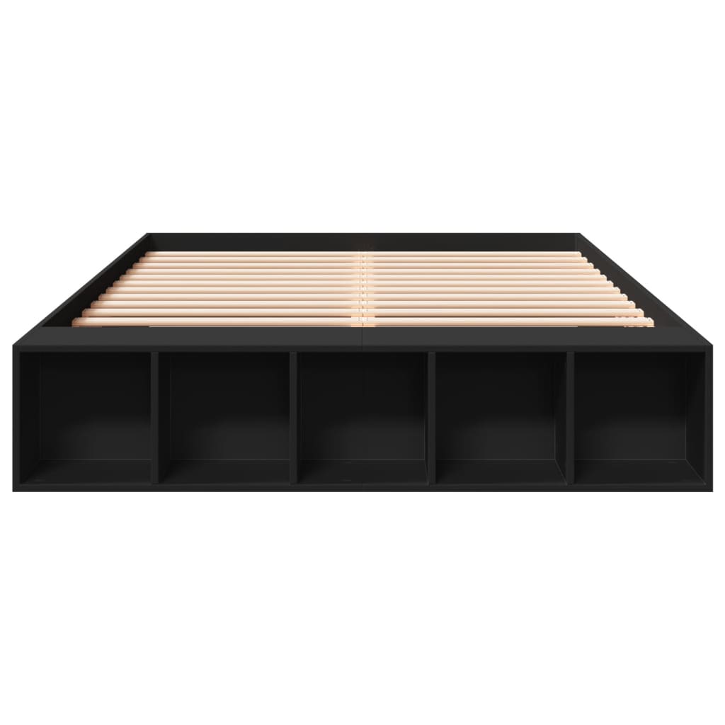 Sengeramme svart 150x200 cm konstruert tre