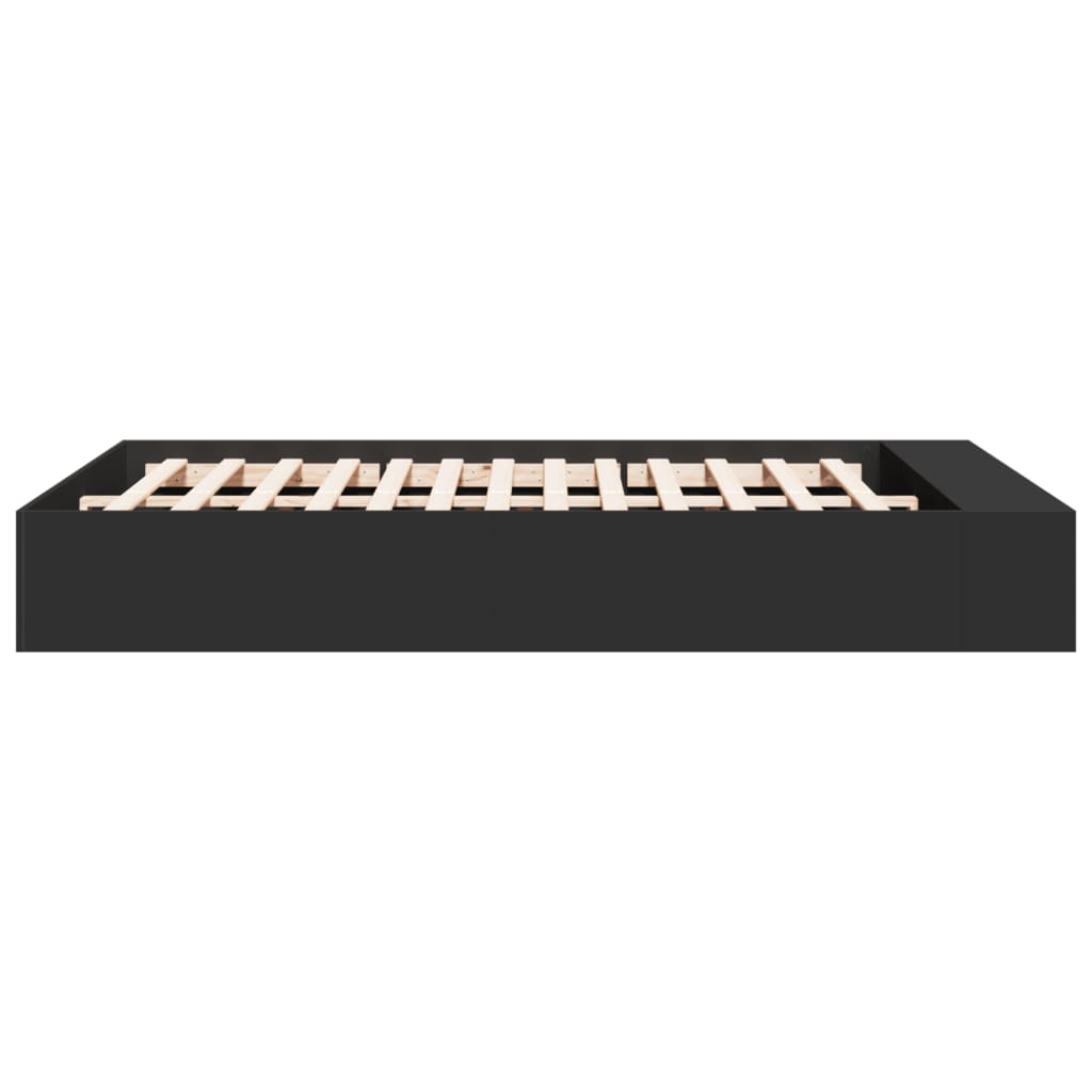 Sengeramme svart 150x200 cm konstruert tre
