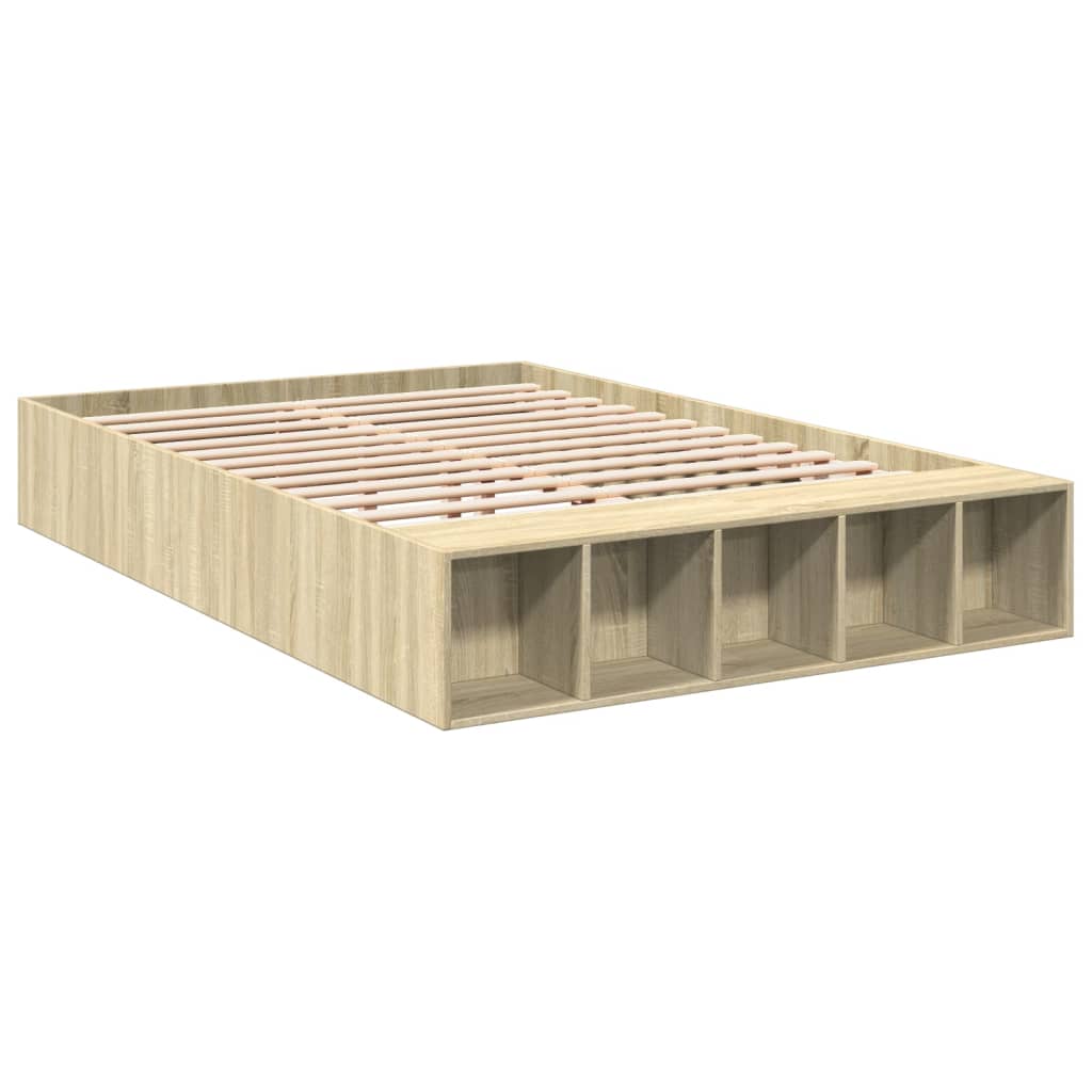 Sengeramme sonoma eik 135x190 cm konstruert tre