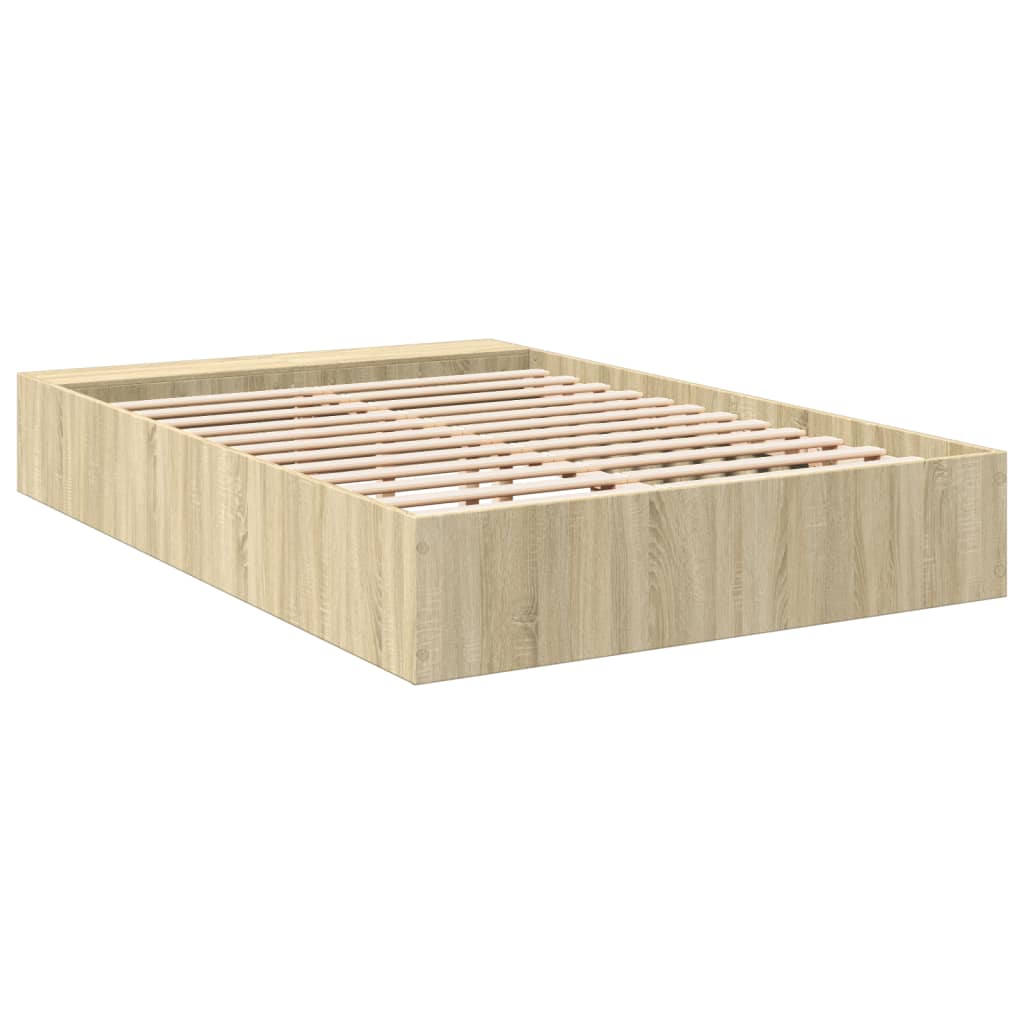 Sengeramme sonoma eik 135x190 cm konstruert tre