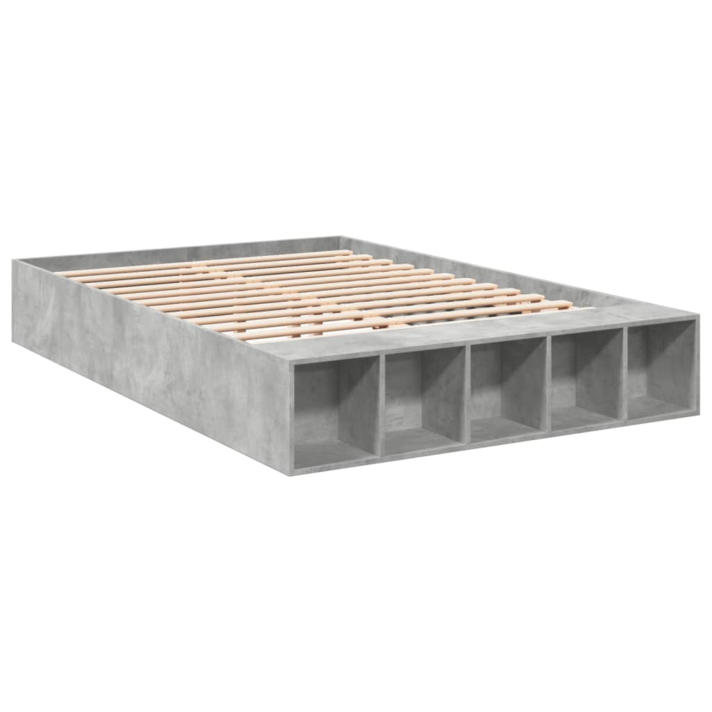 Sengeramme betonggrå 135x190 cm konstruert tre