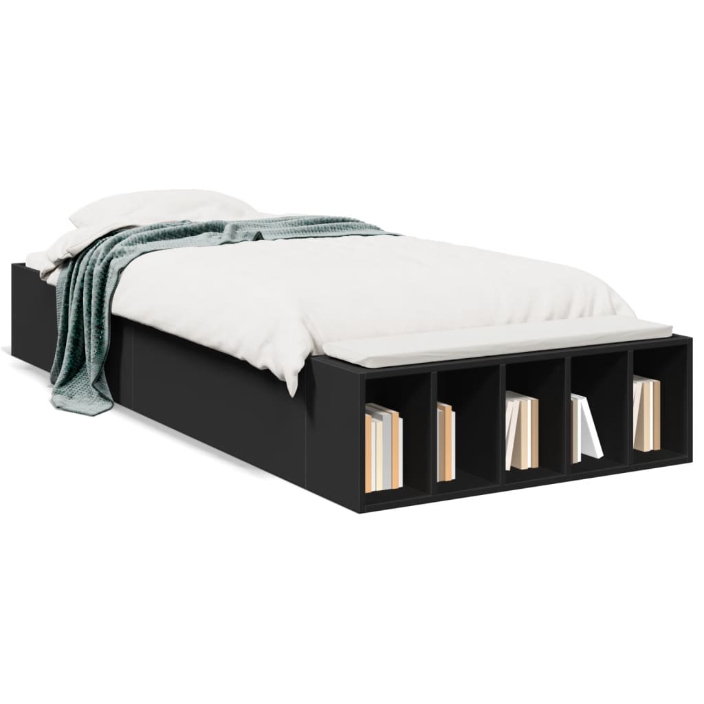 Sengeramme svart 100x200 cm konstruert tre