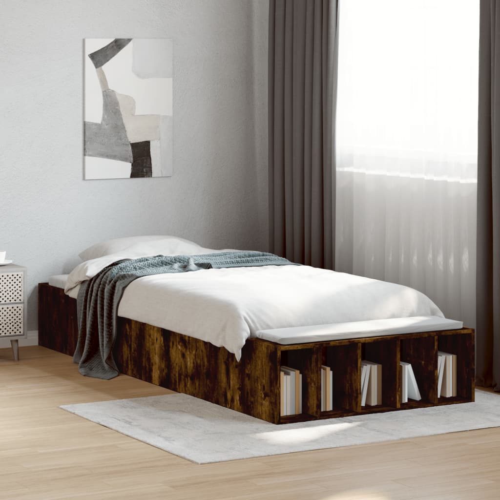 Sengeramme røkt eik 100x200 cm konstruert tre