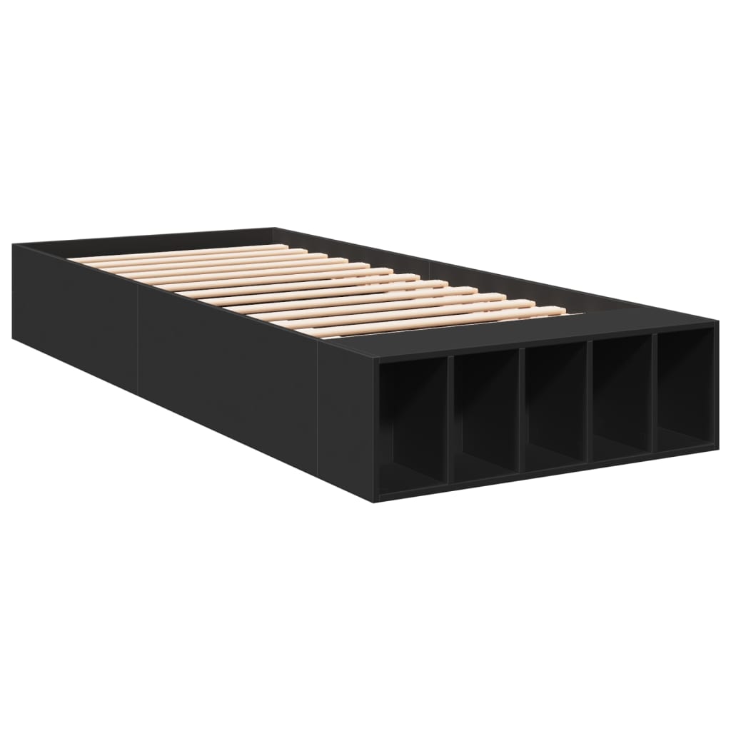 Sengeramme svart 90x190 cm konstruert tre