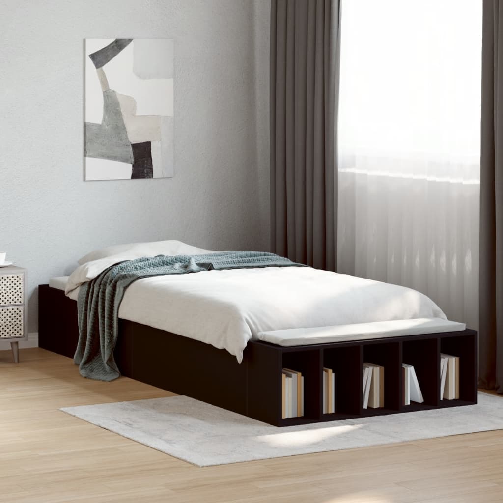 Sengeramme svart 90x190 cm konstruert tre