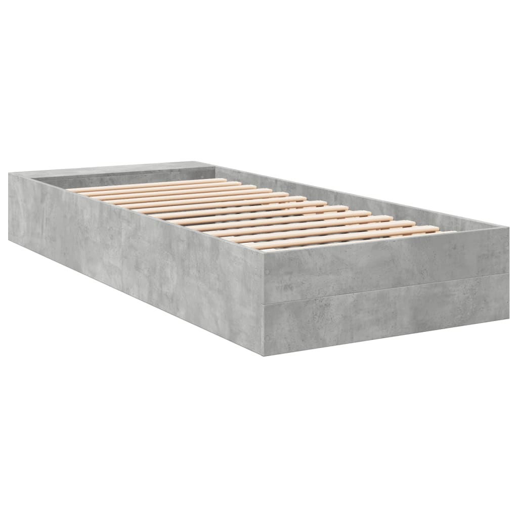 Sengeramme betonggrå 75x190 cm konstruert tre