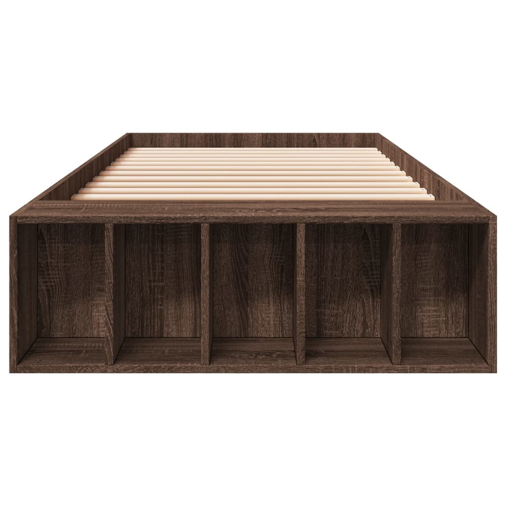 Sengeramme brun eik 75x190 cm konstruert tre