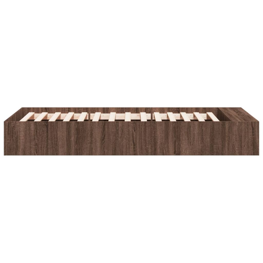 Sengeramme brun eik 75x190 cm konstruert tre