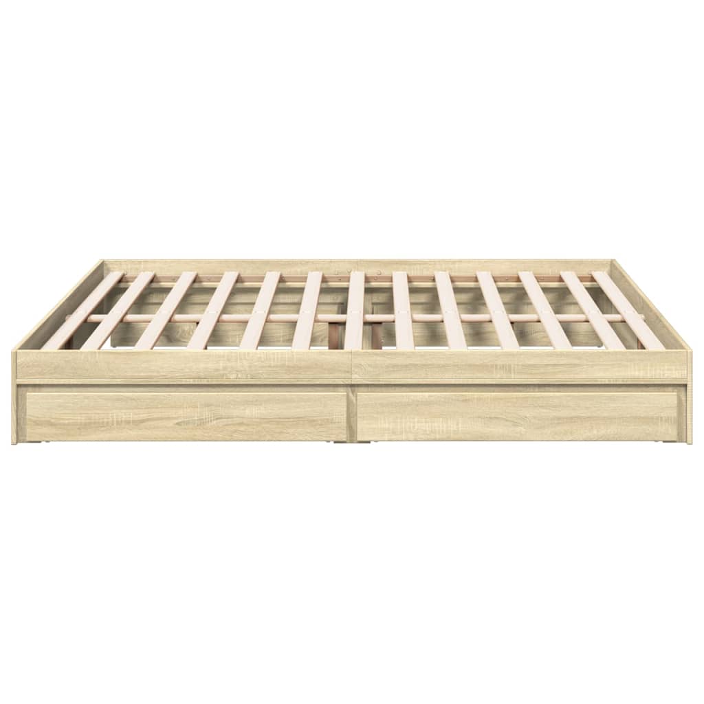 Sengeramme med skuffer sonoma eik 180x200 cm konstruert tre