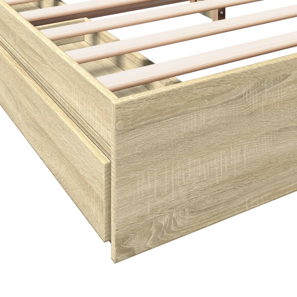 Sengeramme med skuffer sonoma eik 180x200 cm konstruert tre