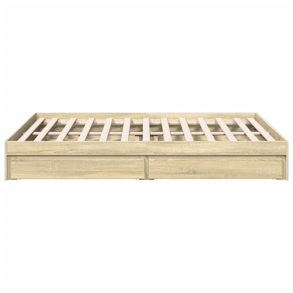 Sengeramme med skuffer sonoma eik 160x200 cm konstruert tre