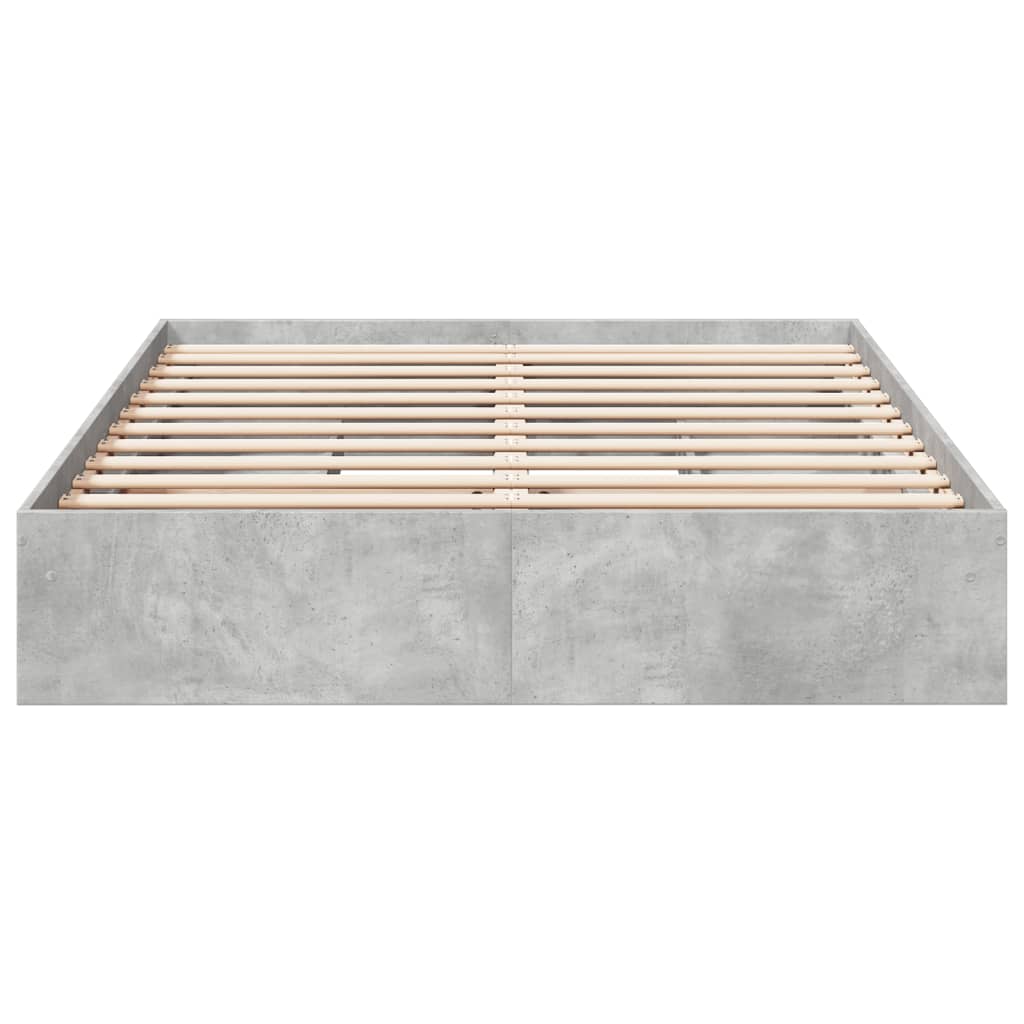 Sengeramme med skuffer betonggrå 150x200 cm konstruert tre