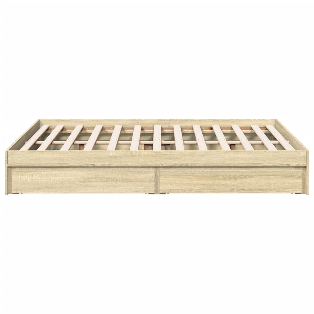 Sengeramme med skuffer sonoma eik 120x200 cm konstruert tre