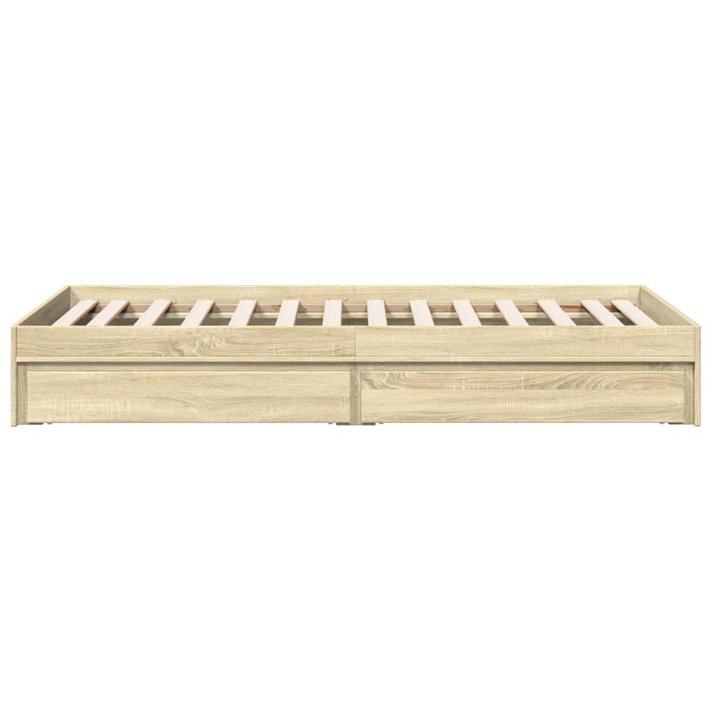 Sengeramme med skuffer sonoma eik 100x200 cm konstruert tre