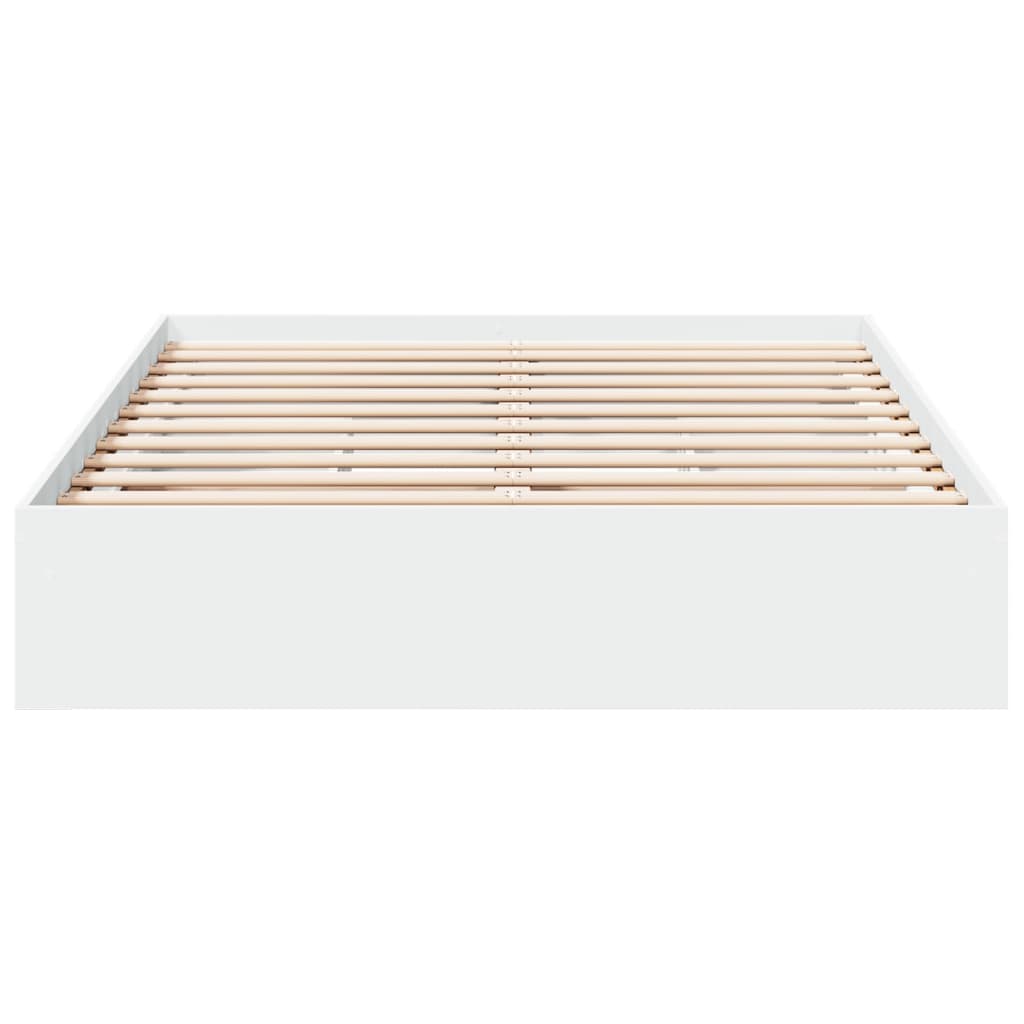 Sengeramme med skuffer hvit 140x190 cm konstruert tre