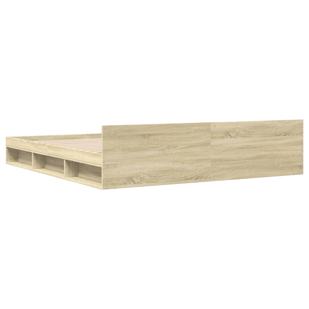 Sengeramme med skuffer sonoma eik 180x200 cm konstruert tre