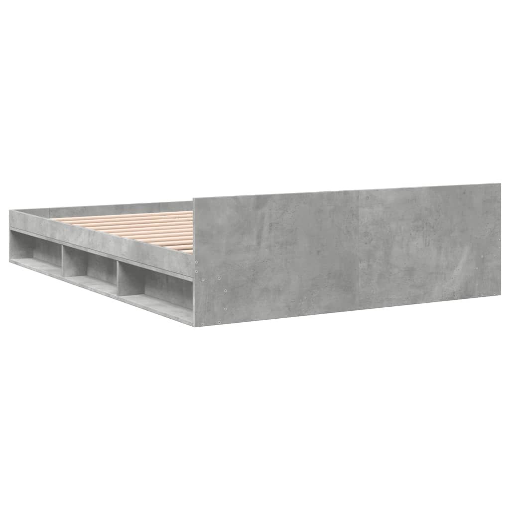 Sengeramme med skuffer betonggrå 150x200 cm konstruert tre
