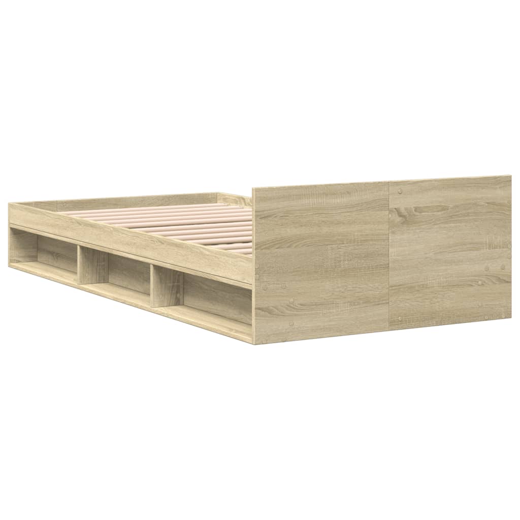 Sengeramme med skuff sonoma eik 90x190 cm konstruert tre