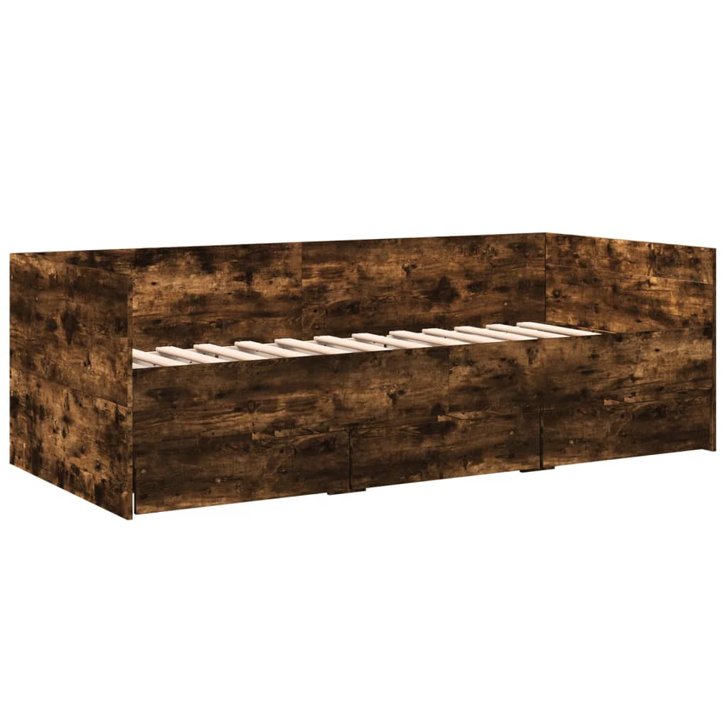 Dagseng med skuffer uten Madrass røkt eik 100x200 cm