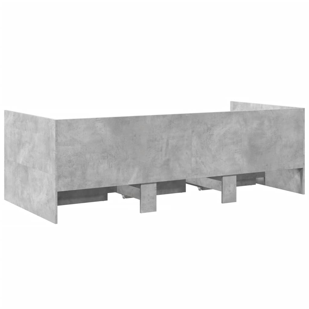 Dagseng med skuffer uten Madrass betonggrå 90x200 cm