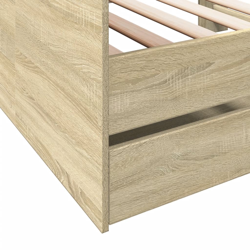 Dagseng med skuffer uten Madrass sonoma eik 90x190 cm