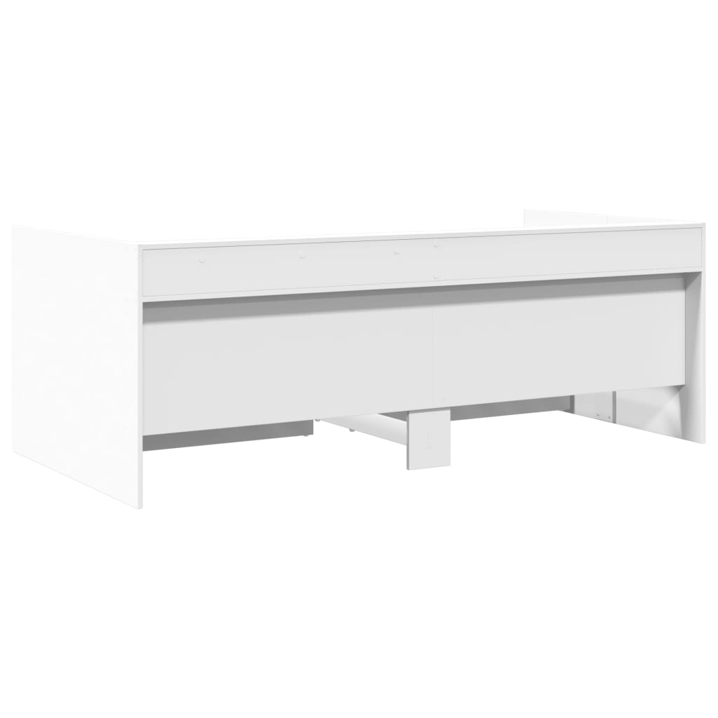 Dagseng med skuffer uten Madrass Hvit 75x190 cm