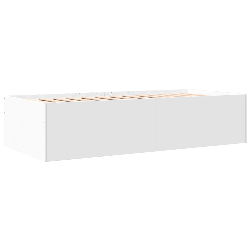 Dagseng med skuffer uten Madrass Hvit 90x190 cm