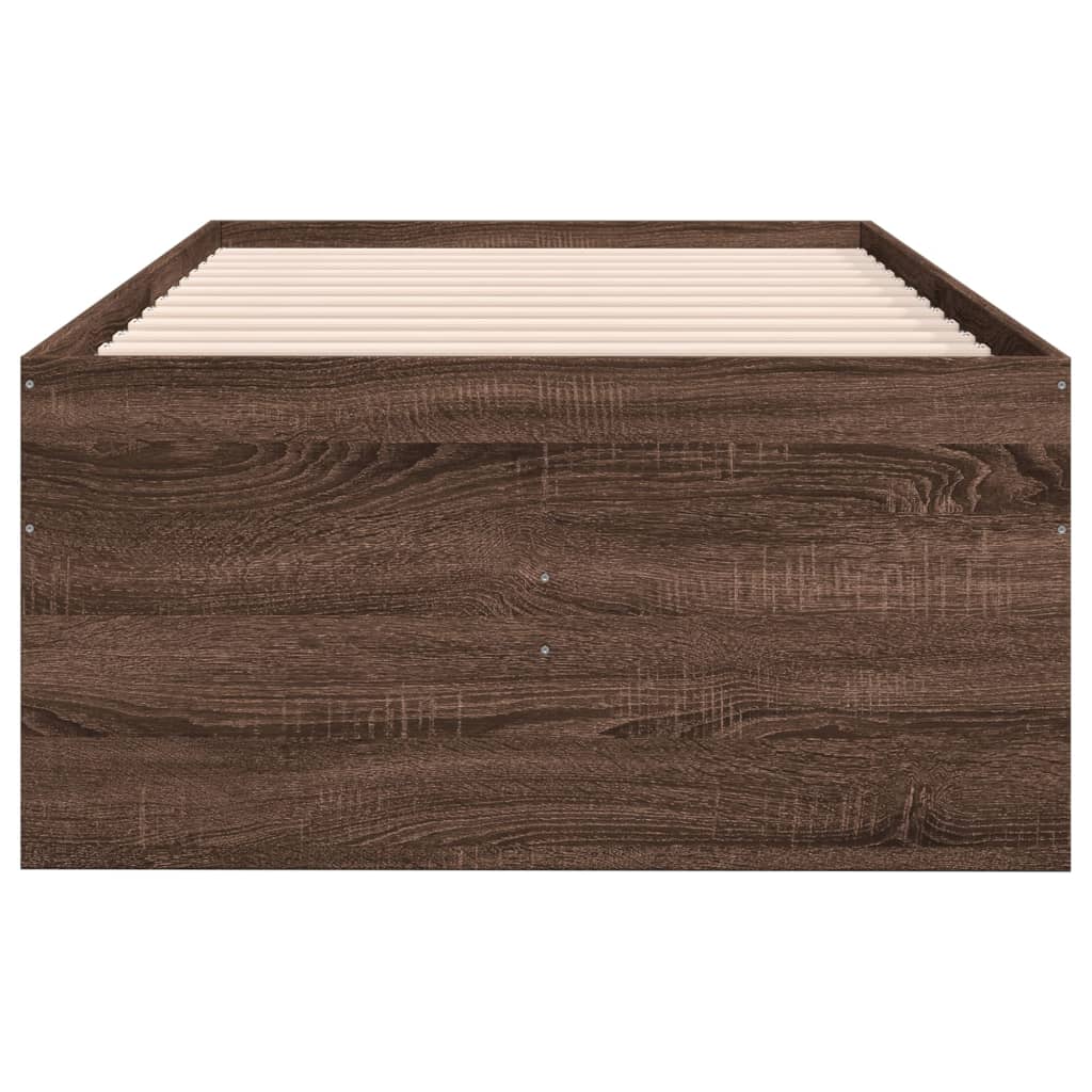 Dagseng med skuffer uten Madrass brun eik 75x190 cm