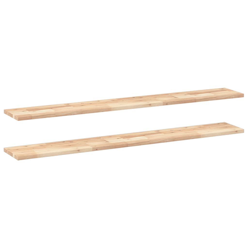 Flytende hyller 2 stk 160x20x2 cm ubehandlet heltre akasie