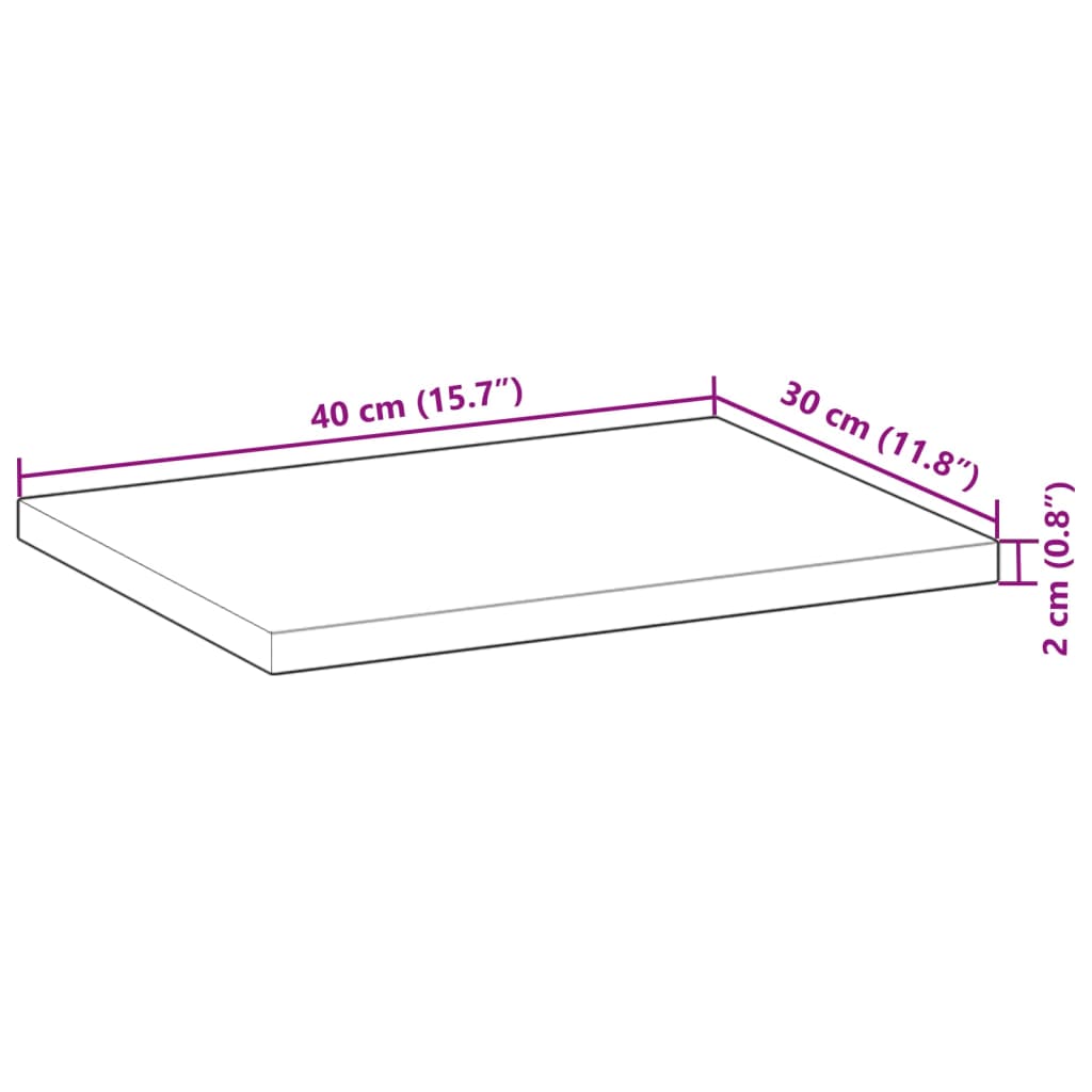 Flytende hylle 40x30x2 cm ubehandlet heltre akasie