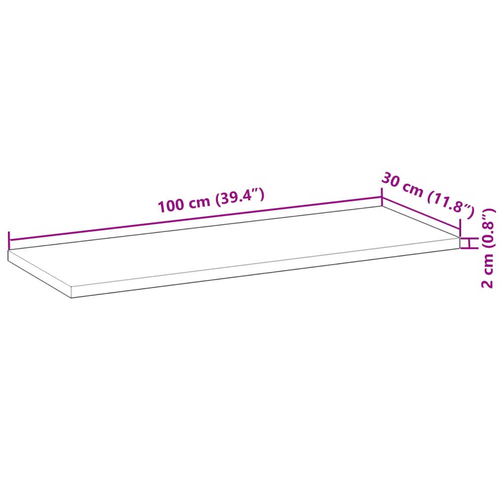 Flytende hyller 3 stk 100x30x2 cm ubehandlet heltre akasie