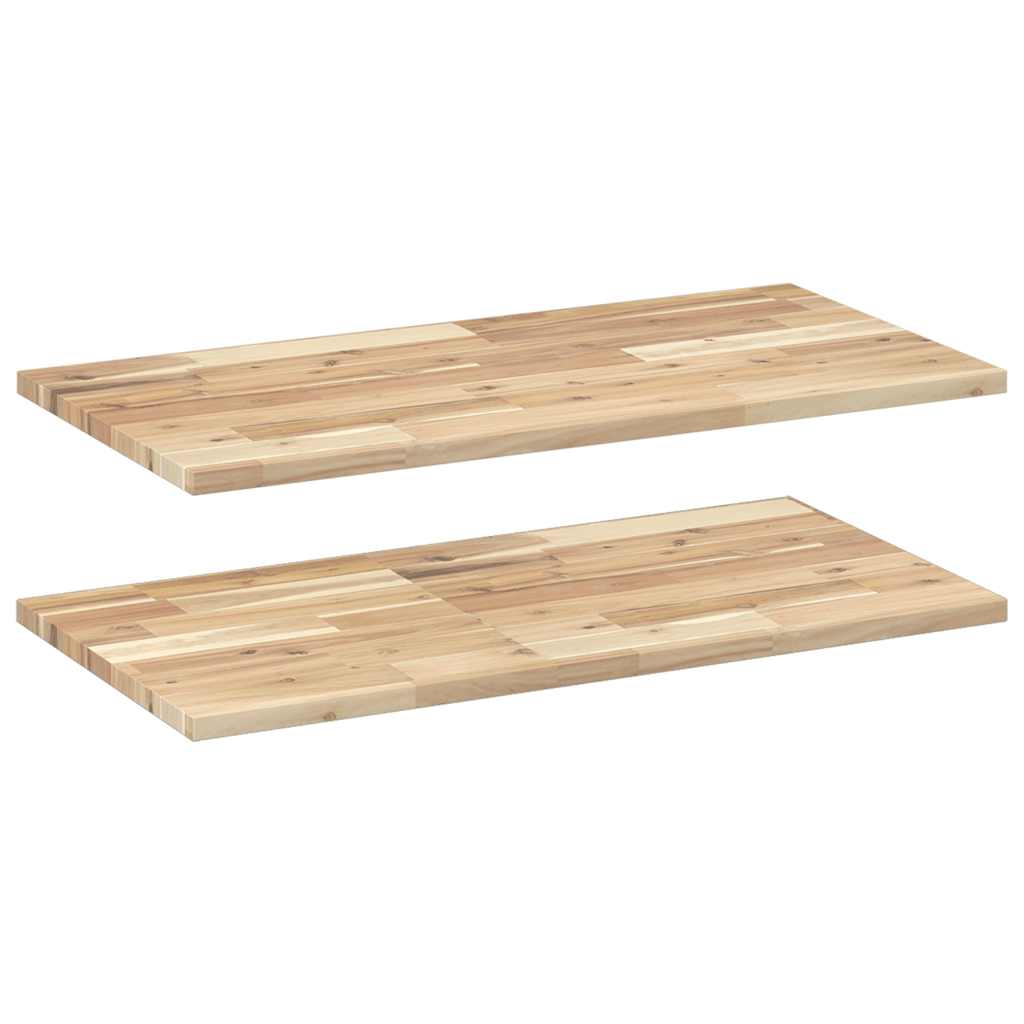 Flytende hyller 2 stk 80x40x2 cm ubehandlet heltre akasie