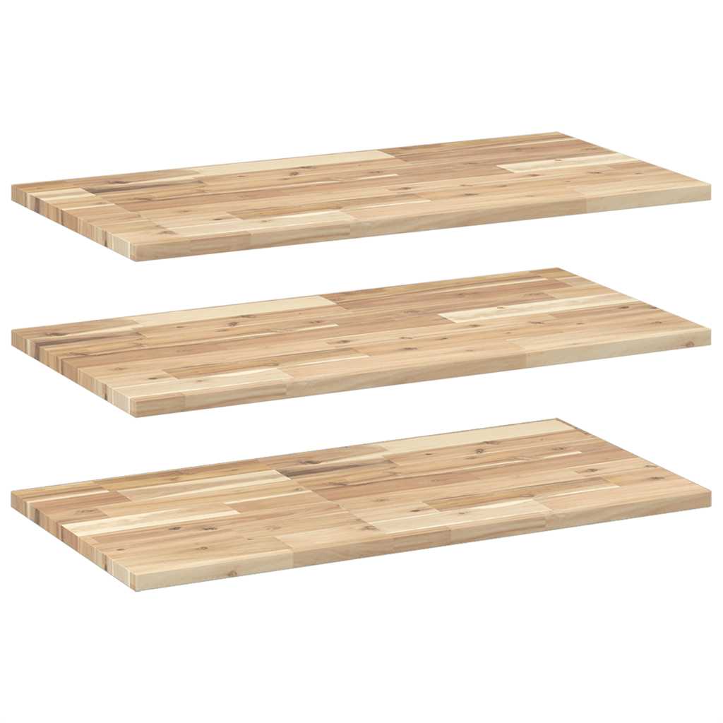 Flytende hyller 3 stk 80x40x2 cm ubehandlet heltre akasie